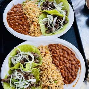 two plates of mexican food