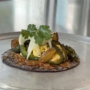 Poblano and egg taco