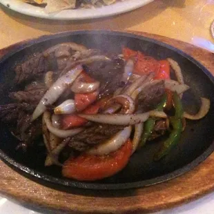Sizzling beef fajitas
