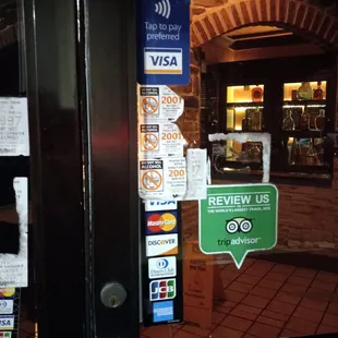 Front door. Payments options