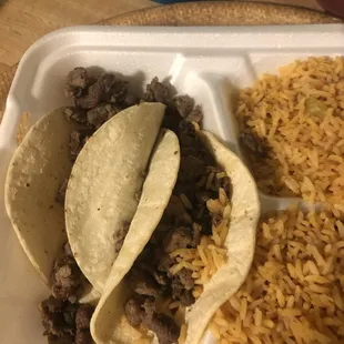 Sorry excuse for carne asada tacos