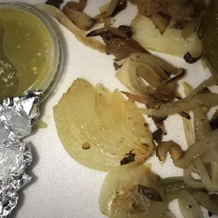 Half an onion they put in my burrito.