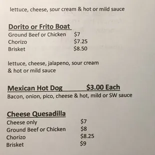 Lunch/Dinner Menu
