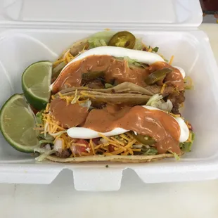 Tacos w/homemade Southwest Sauce..Yummy!!