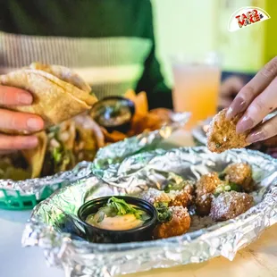 a person eating a sandwich