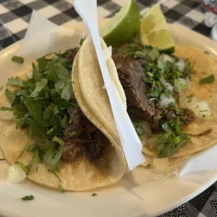 Goat Taco and Head Beef Taco