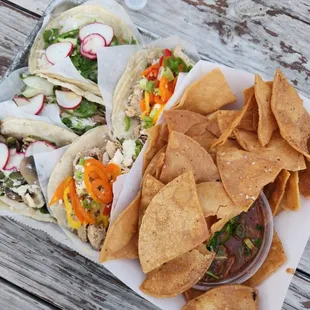 tortillas and tortillas on a tray