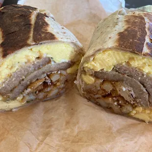 Sausage egg and cheese burrito. HUGE!!