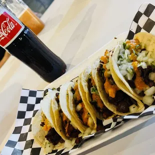 Tacos and Glass Coke