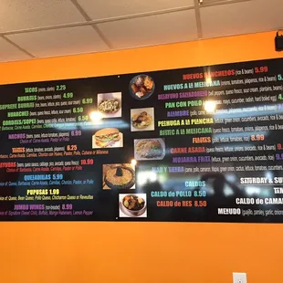 menu, bagels