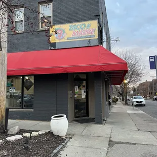 the front of the restaurant