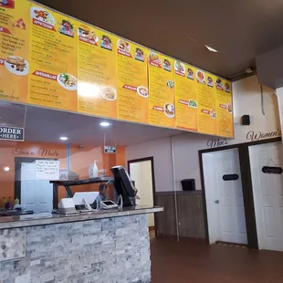 menus on the wall