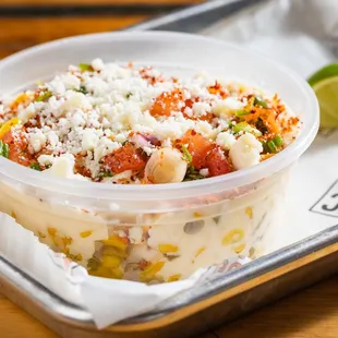 esquite street corn with a creamy and savory twist