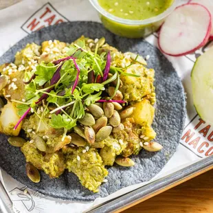 potato pipian taco: vegan and delicious