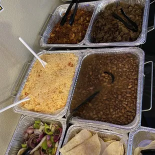 a variety of food in containers