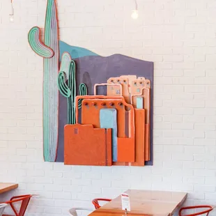 tables and chairs in a restaurant