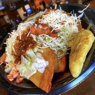 Dorados tacos : Bean, potato, requeson cheese