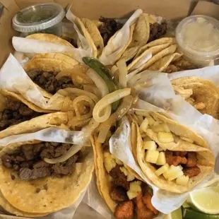 10 Tacos- Steak and Marinated Pork