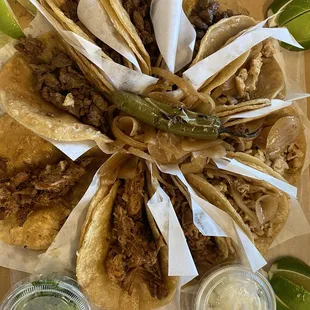 Taco Pizzas with 10 tacos