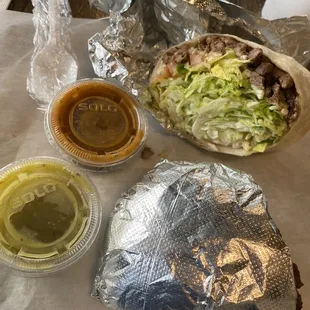 Carne Asada Burrito - sad because it is mostly lettuce.