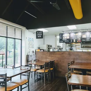 the inside of a restaurant