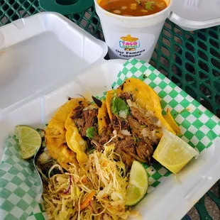 Beef Tacos and Consome
