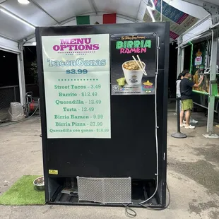 a menu for a taco ngana