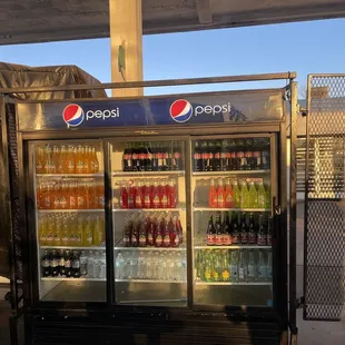 a pepsi display case