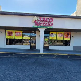 the front of the restaurant