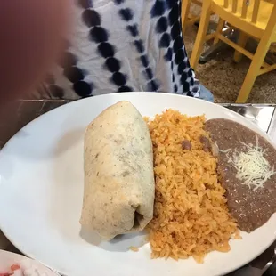 Chicken burrito rice and beans inside out