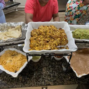 Catered Chorizo &amp; Eggs, Rice &amp; Beans Tortillas and Guacamole