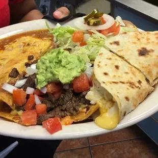 a plate of mexican food