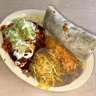 Beef Burrito &amp; Beef Enchiladas Plate