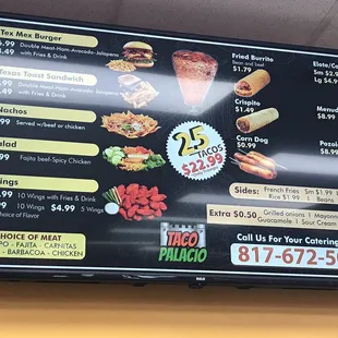 a menu