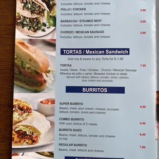 a menu for a mexican restaurant