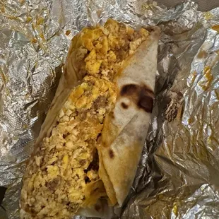 Chorizo &amp; Egg taco; STUFFED!!