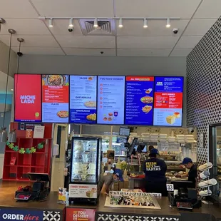 menus on the wall