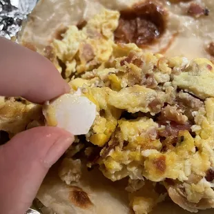 an Bacon and Egg Taco