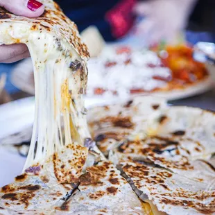 a plate of quesadillas