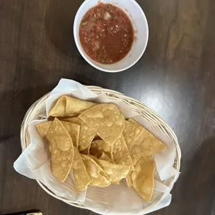 Complimentary chips and salsa