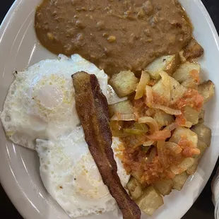 Huevos Ranchos with no salsa.