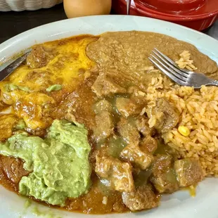 Enchiladas with Guisada plate.