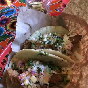 Yummy fish Breakfast Tacos