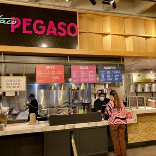 the inside of a restaurant