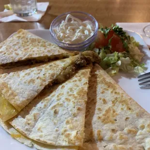 Beef quesadilla.