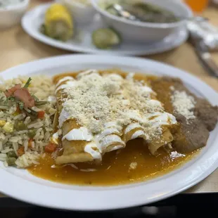 Chicken Enchiladas with red sauce