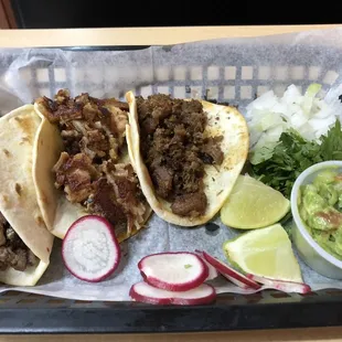 3 different type tacos