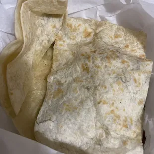 a tortilla in a wrapper
