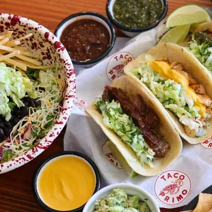 Tacos and burrito bowl