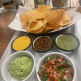 Chips, salsa, and Guacamole